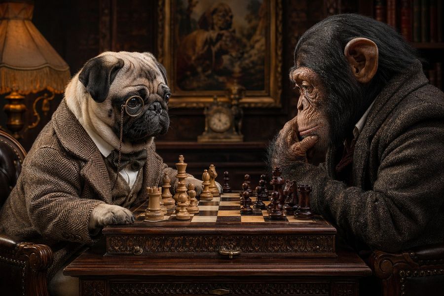 Victorian Animal Chess Match — GPT Image 2 image prompt example