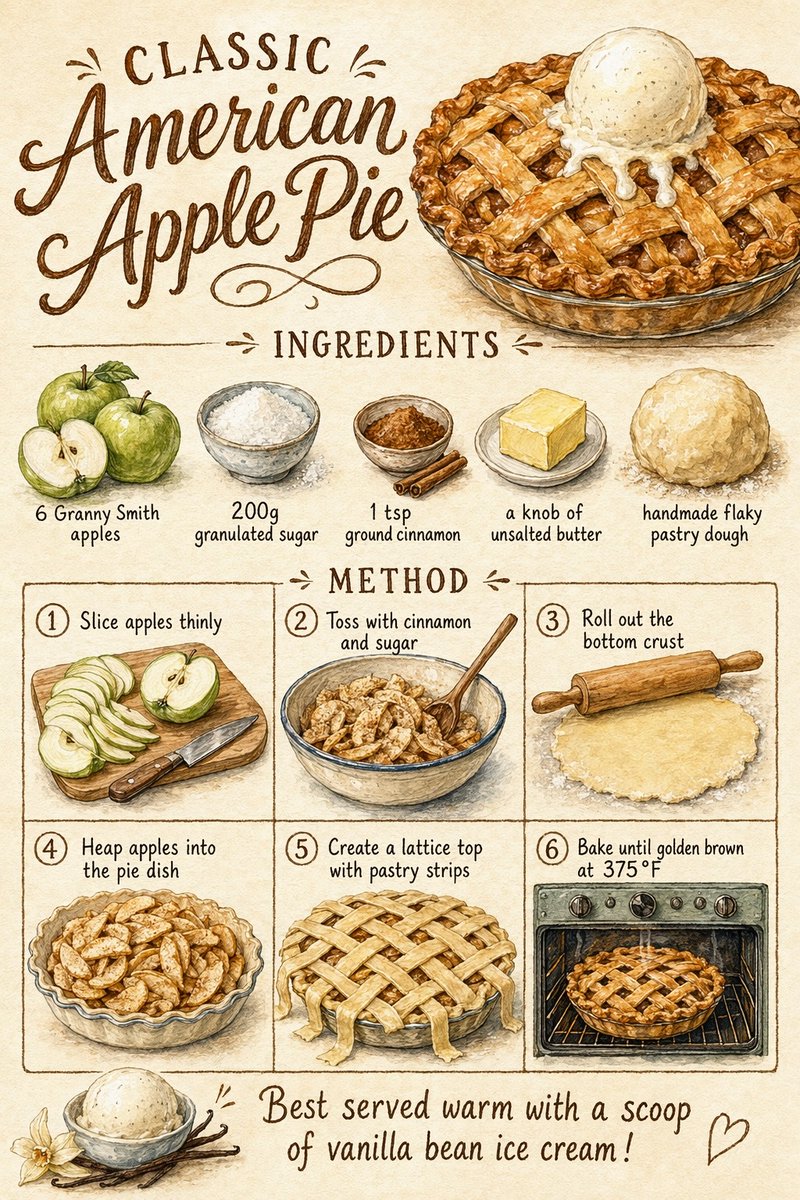 Vintage Apple Pie Poster — GPT Image 2 image prompt example