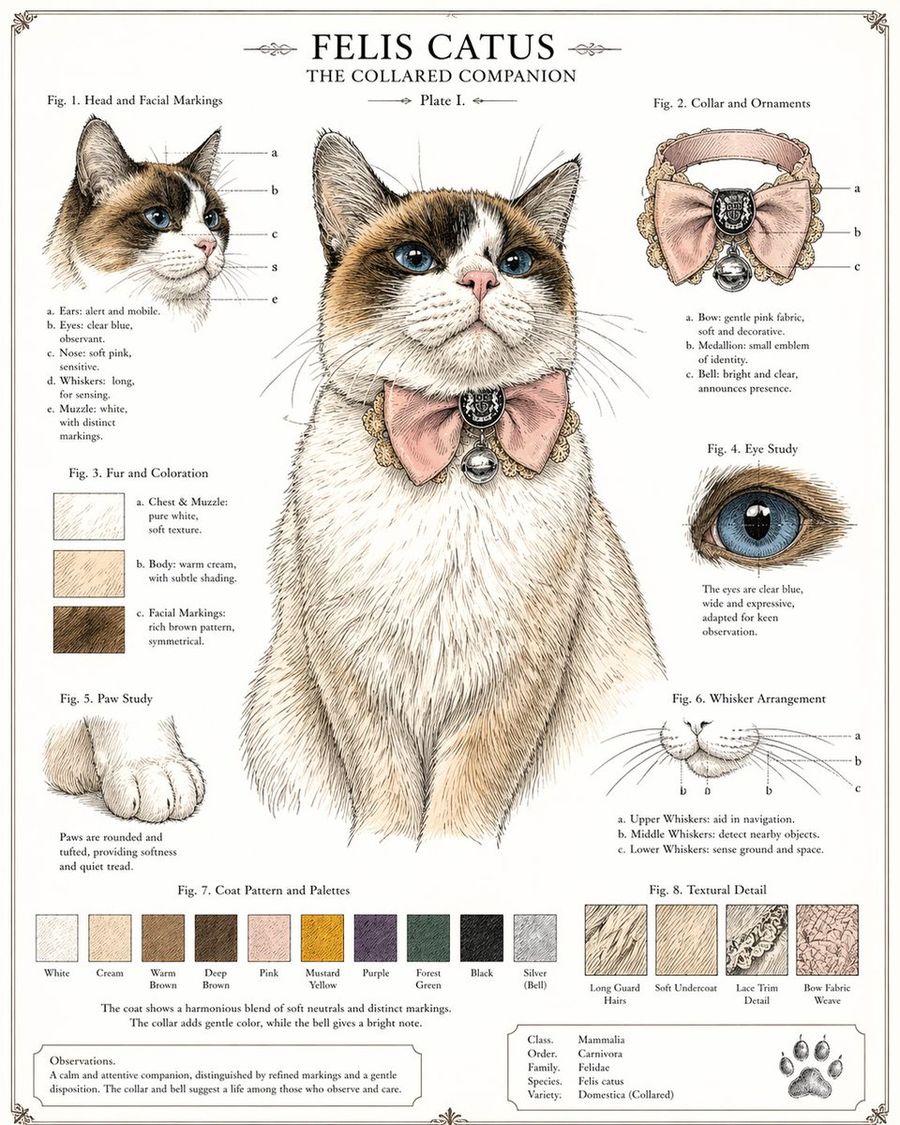 Vintage Cat Natural History Plate — GPT Image 2 image prompt example