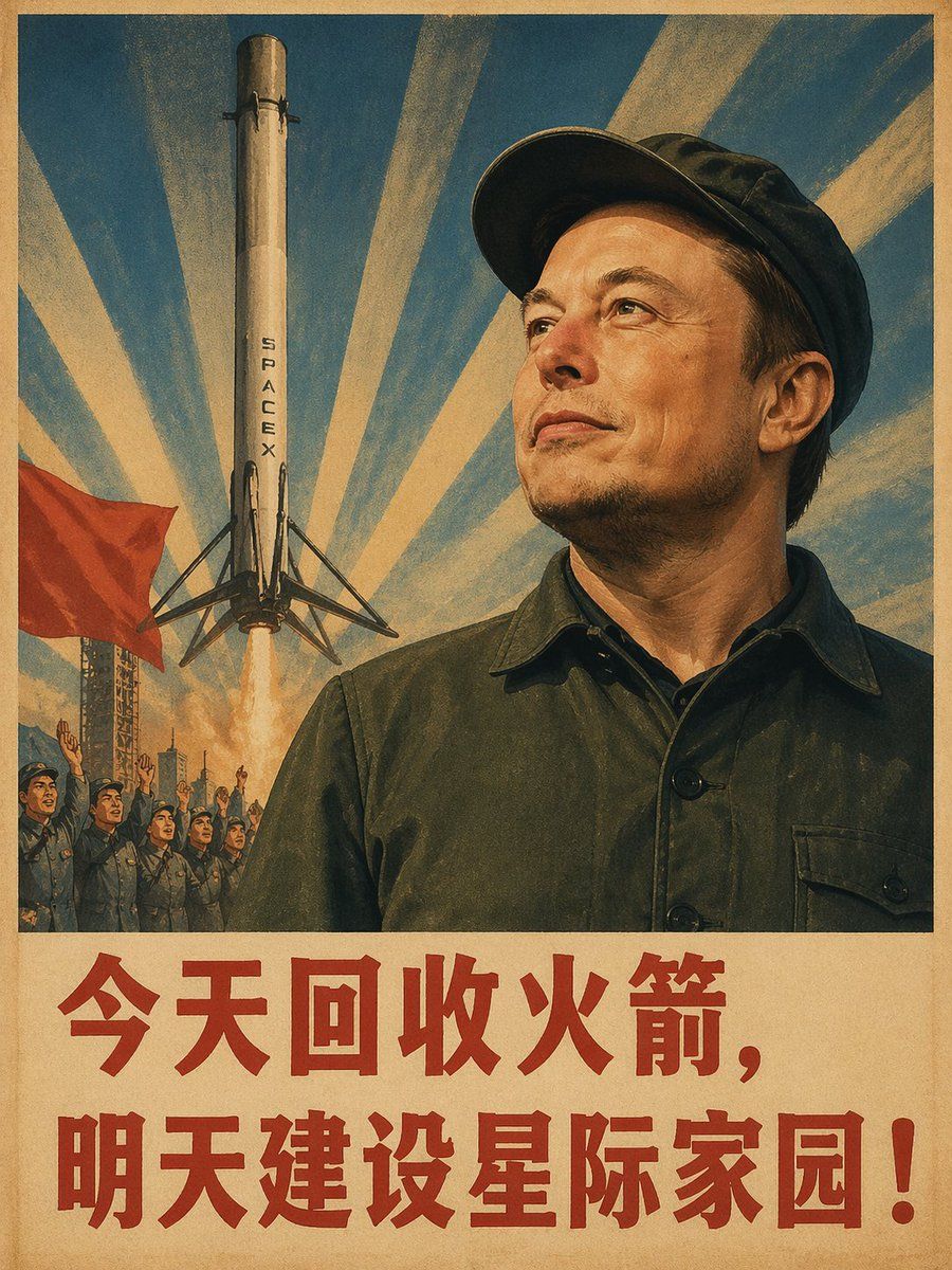 Vintage Chinese Spacex Propaganda Poster — GPT Image 2 image prompt example