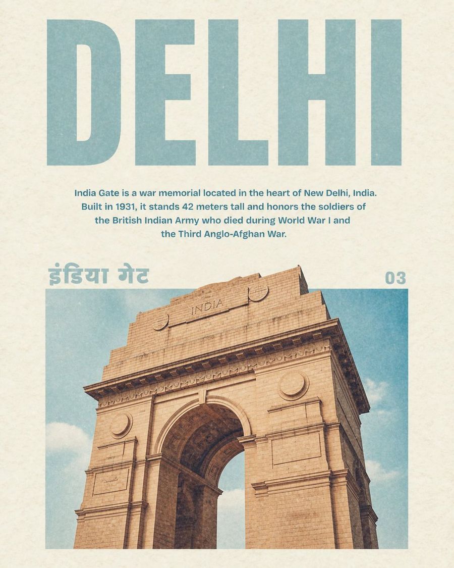 Vintage Delhi Poster — GPT Image 2 image prompt example