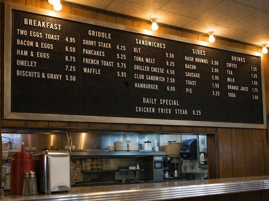 Vintage Diner Menu Board Scene — GPT Image 2 image prompt example