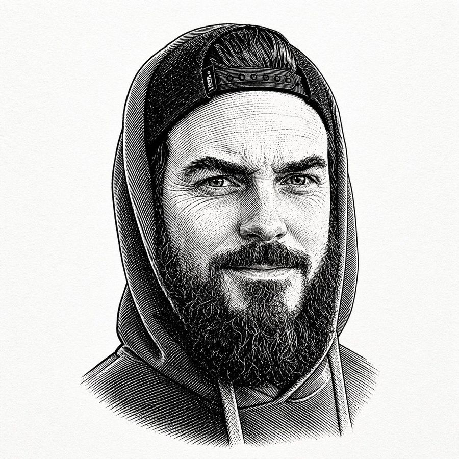 Vintage Engraved Hoodie Portrait — GPT Image 2 image prompt example