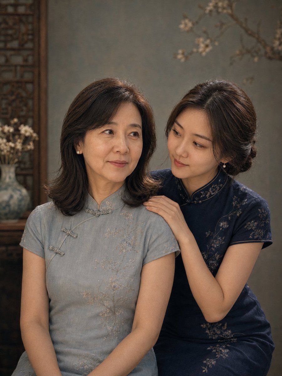 Vintage Oriental Qipao Mother Daughter — GPT Image 2 image prompt example