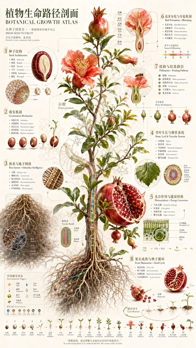 Vintage Pomegranate Botanical Poster — GPT Image 2 image prompt example