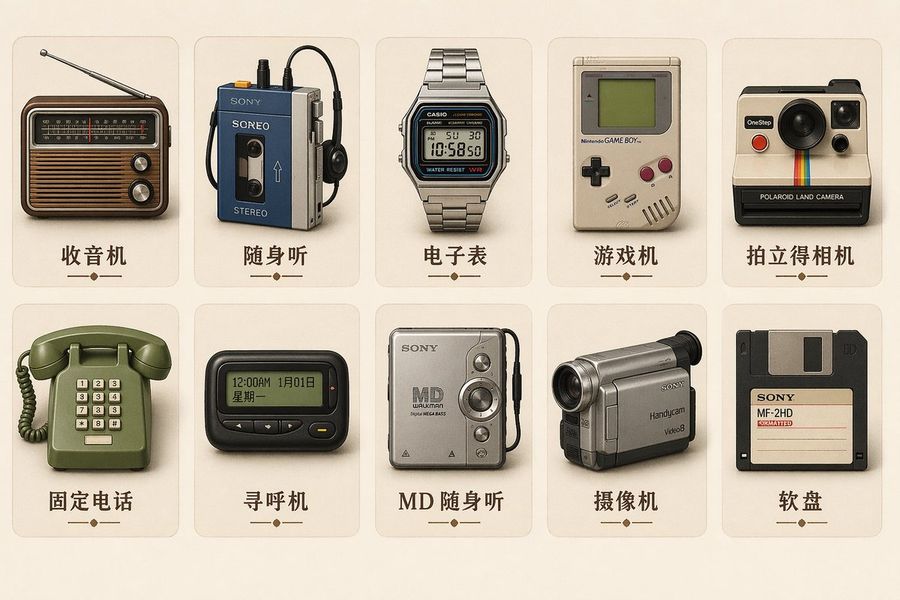Vintage Skeuomorphic Icon Set — GPT Image 2 image prompt example