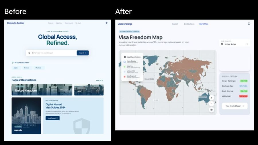 Visa Dashboard Redesign — GPT Image 2 image prompt example