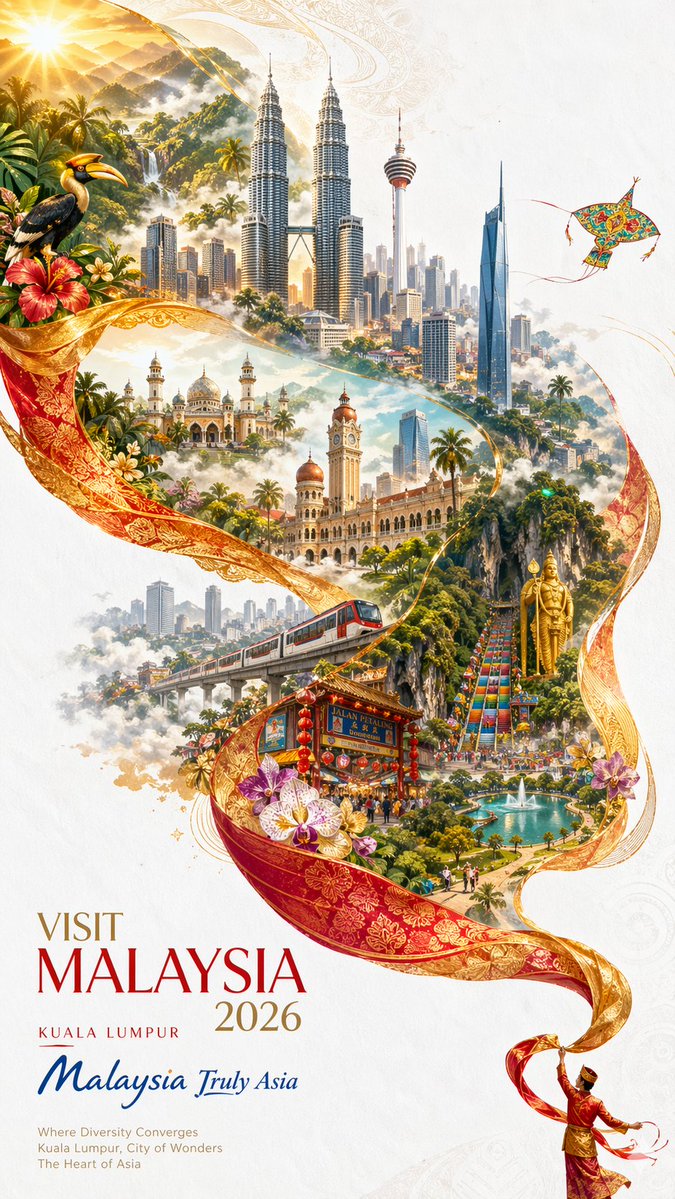 Visit Malaysia 2026 Travel Poster — GPT Image 2 image prompt example