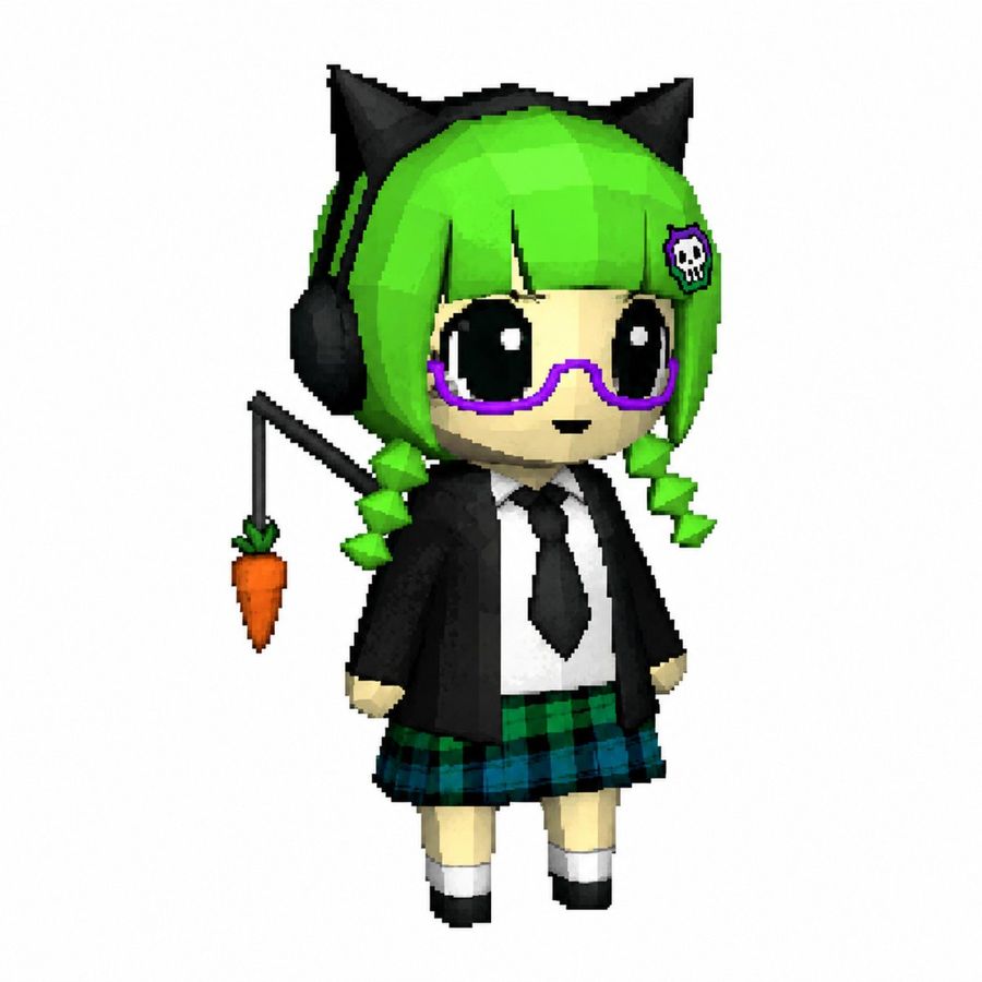 Voxel Chibi Cat Girl — GPT Image 2 image prompt example