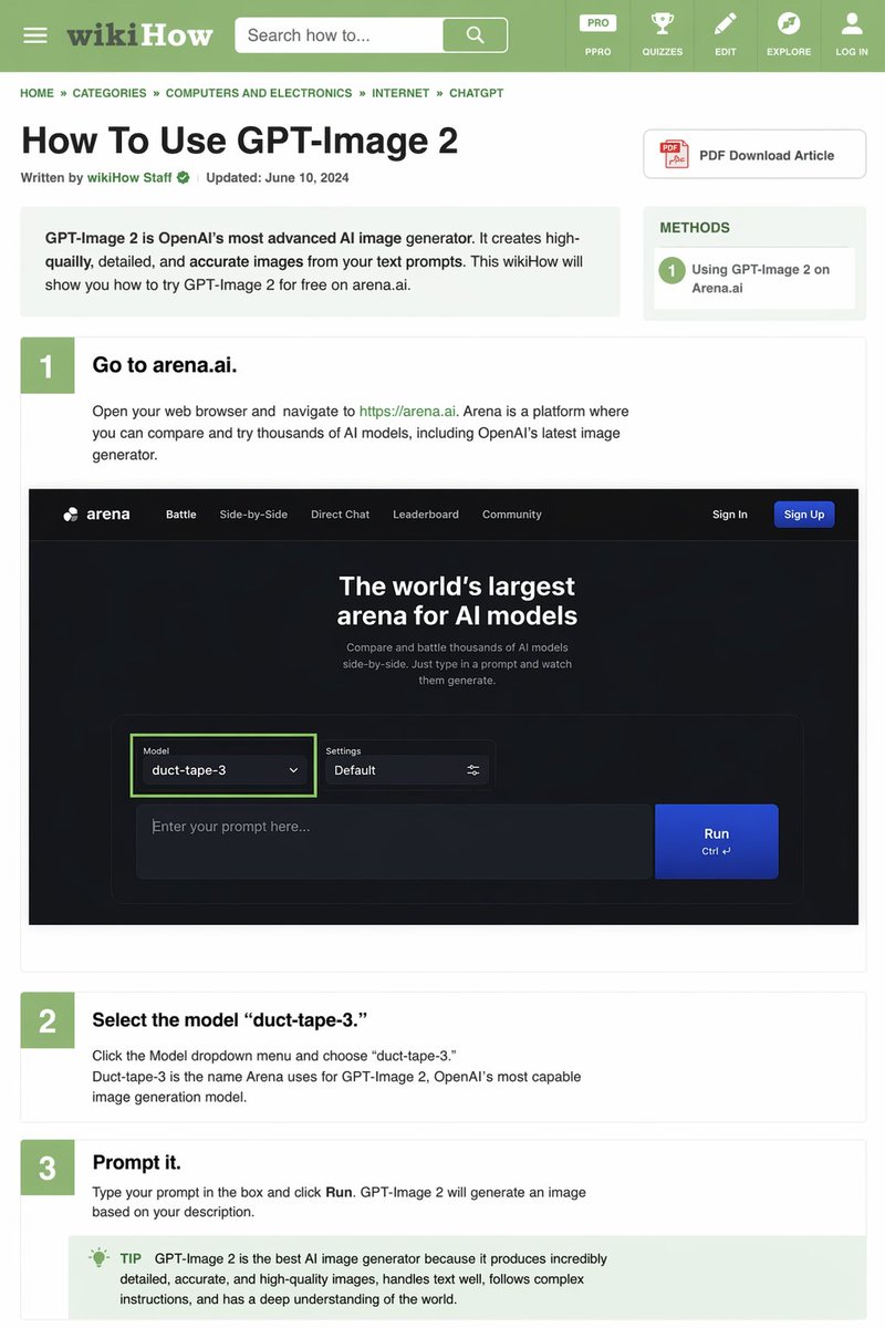 Wikihow Article Mockup — GPT Image 2 image prompt example