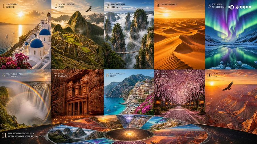 World Wonders Collage — GPT Image 2 image prompt example