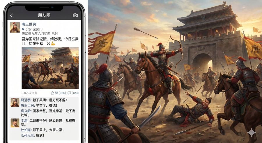 Xuanwu Gate Incident Moments Post — GPT Image 2 image prompt example