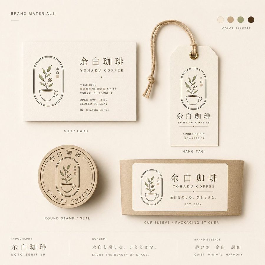 Yohaku Coffee Branding — GPT Image 2 image prompt example