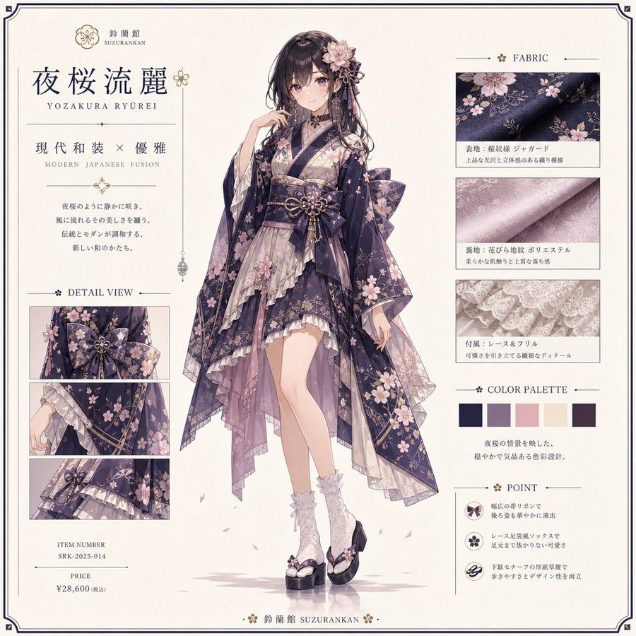 Yozakura Kimono Catalog — GPT Image 2 image prompt example