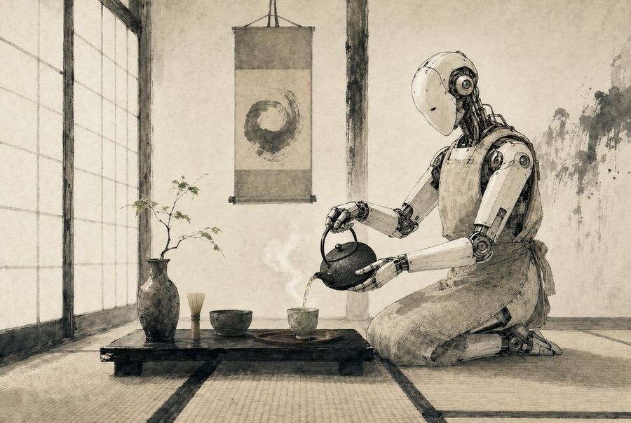 Zen Tea Ceremony Robot — GPT Image 2 image prompt example