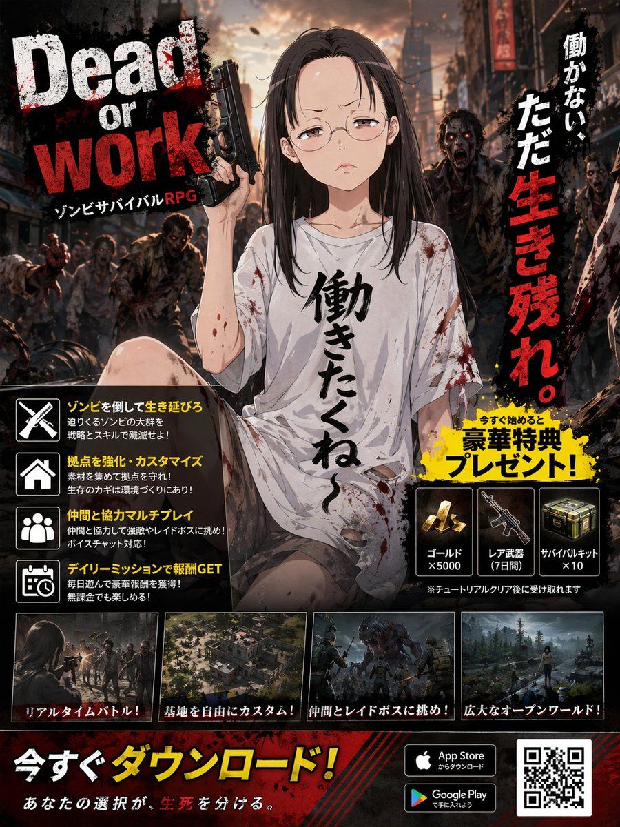 Zombie Survival Rpg Anime Ad Poster — GPT Image 2 image prompt example