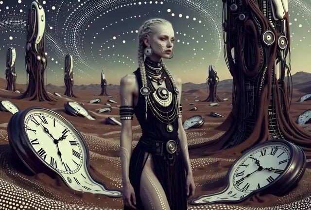 Futuristic Tribal Woman with Nordic Heritage, Pale Skin and Light — Grok Imagine video prompt example