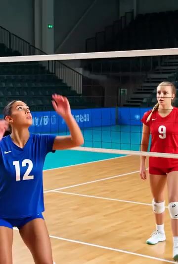 Video of 2 Womens Team Playing Volleyball — Grok Imagine video prompt example