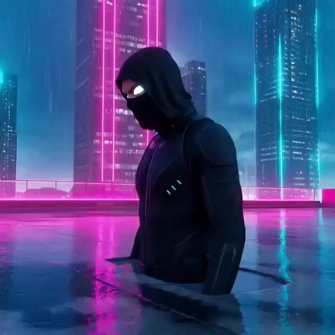 Rain-soaked Futuristic Rooftop at Night, Torrential Downpour — Grok Imagine video prompt example