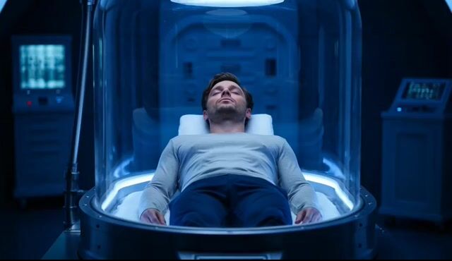 Video of a Man in Cryosleep, Make It Deep Sleep with No Shaking, Let — Grok Imagine video prompt example