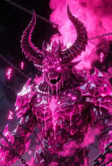 Massive Monstrous Pink Demon Beast, No Human Features, Hulking — Grok Imagine video prompt example