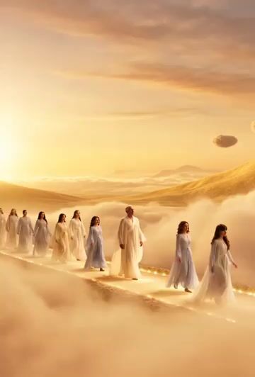 Kingdom of Heaven and Spirits That Left Earth Walking Around Enjoying — Grok Imagine video prompt example