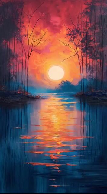 Impressionist Painting on Canvas, Sunset in Provence, in the Style — Grok Imagine video prompt example