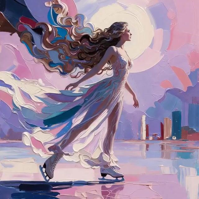 Beautiful Ethereal Woman from 70S Skating, Trending on Artstation — Grok Imagine video prompt example