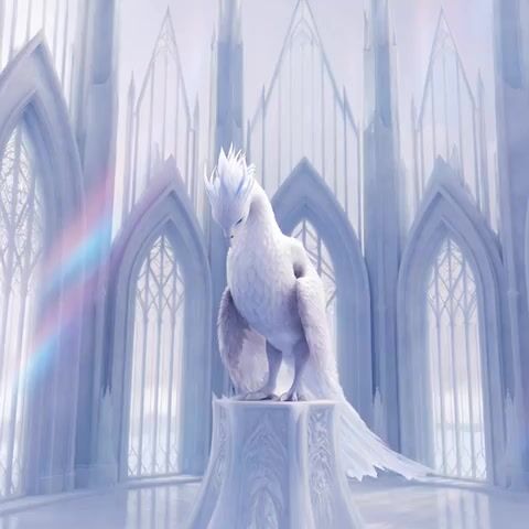 Cinematic Gentle Awakening of a Majestic Ethereal Ice Phoenix Inside — Grok Imagine video prompt example