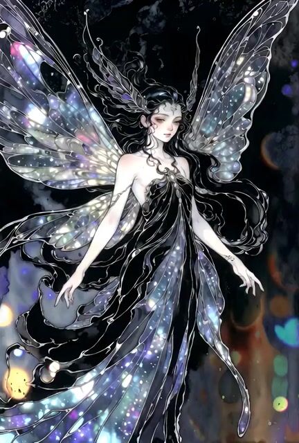 Ethereal Dark Fairy Goddess, Beautiful Woman with Delicate Sad — Grok Imagine video prompt example