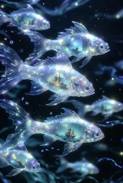 Memory Fish, Mystical Creatures That Carry Fragments of Forgotten — Grok Imagine video prompt example