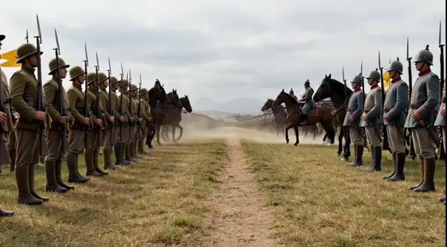 More Than 10000 Soldiers with Other Battle Equipment Full Scale Army — Grok Imagine video prompt example