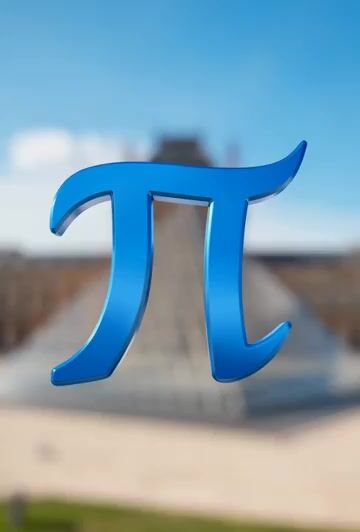 Pi Symbol Transforming Into I M Pei’S Building of Louvre Museum… Add — Grok Imagine video prompt example