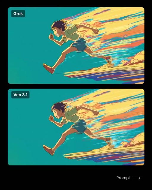 Boy Runs, His Legs Cycling Through a Full Running Stride with Sakuga — Grok Imagine video prompt example