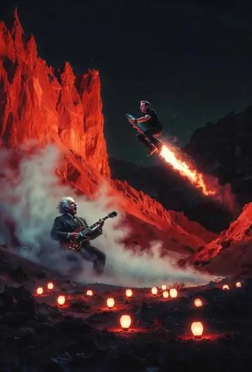 Single Cohesive Surreal Scene in One Frame, Dreamlike Los Alamos — Grok Imagine video prompt example
