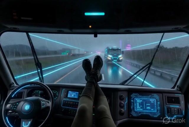 Short, Punchy, Got That Gravel-road Growl Mixed with Synth Pulse — Grok Imagine video prompt example