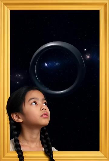 Rectangular Golden Frame with a Wheatish Indian Girl with Two Braids — Grok Imagine video prompt example