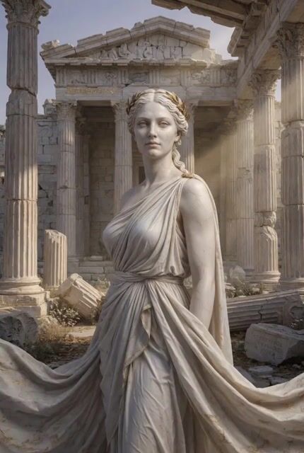 Ultra Realistic Portrait of a Divine Woman Inspired by Ancient Greek — Grok Imagine video prompt example