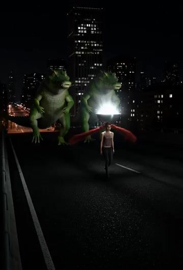 Looking Down on a Dark City While Standing on Black Asphalt Over Pass — Grok Imagine video prompt example