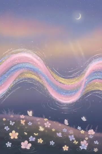 Soft, Colorful Sine Wave Flowing Like a Gentle River of Light Across — Grok Imagine video prompt example