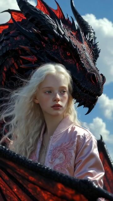 Young Girl with Long Flowing Platinum Hair and Bright Blue Eyes — Grok Imagine video prompt example