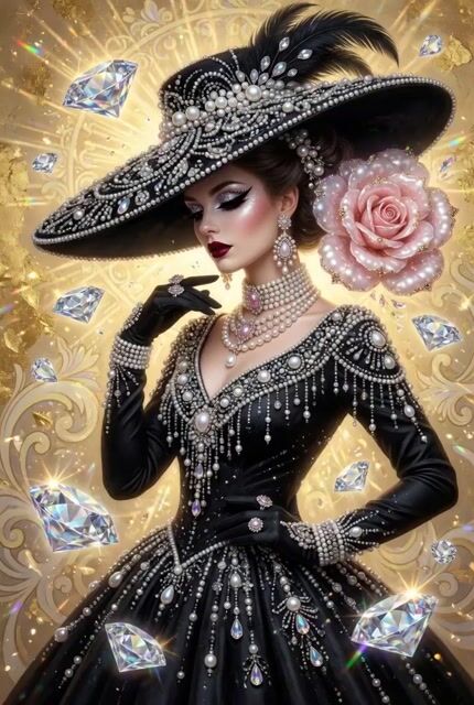 Pearl Diamond Empress Golden Radiance — Grok Imagine video prompt example