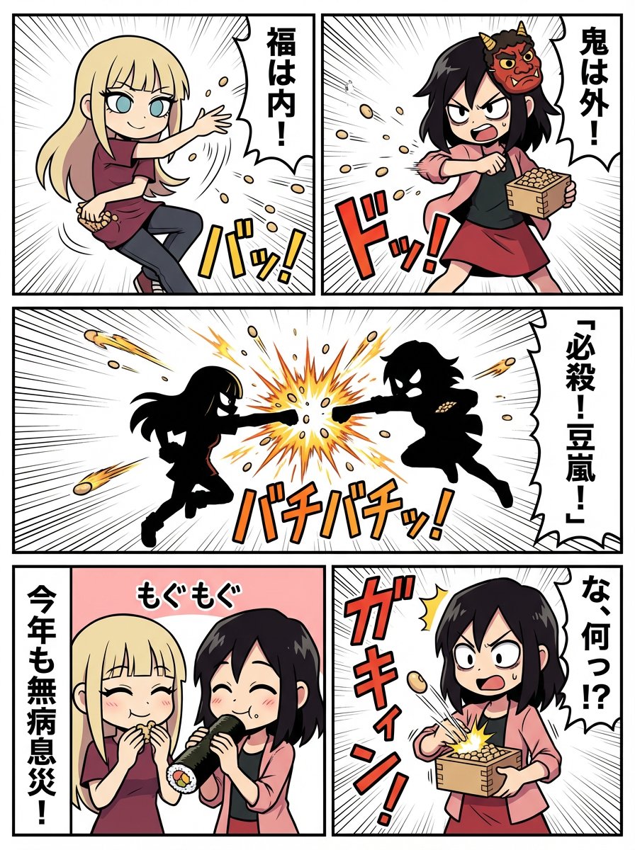 I'll draw it again next month, but it's a manga about Setsubun — Nano Banana Pro image prompt example