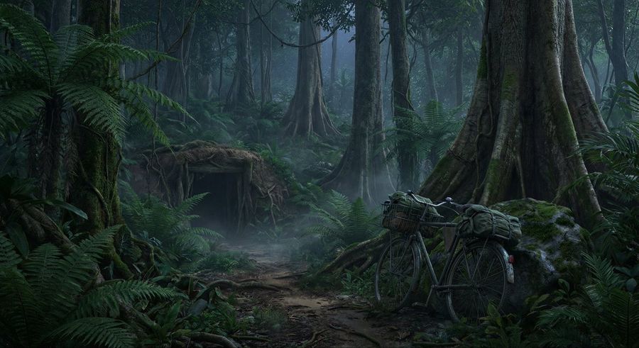 Hyper-realistic 3D View of a Section of the Ho Chi Minh Trail Deep — Nano Banana Pro image prompt example