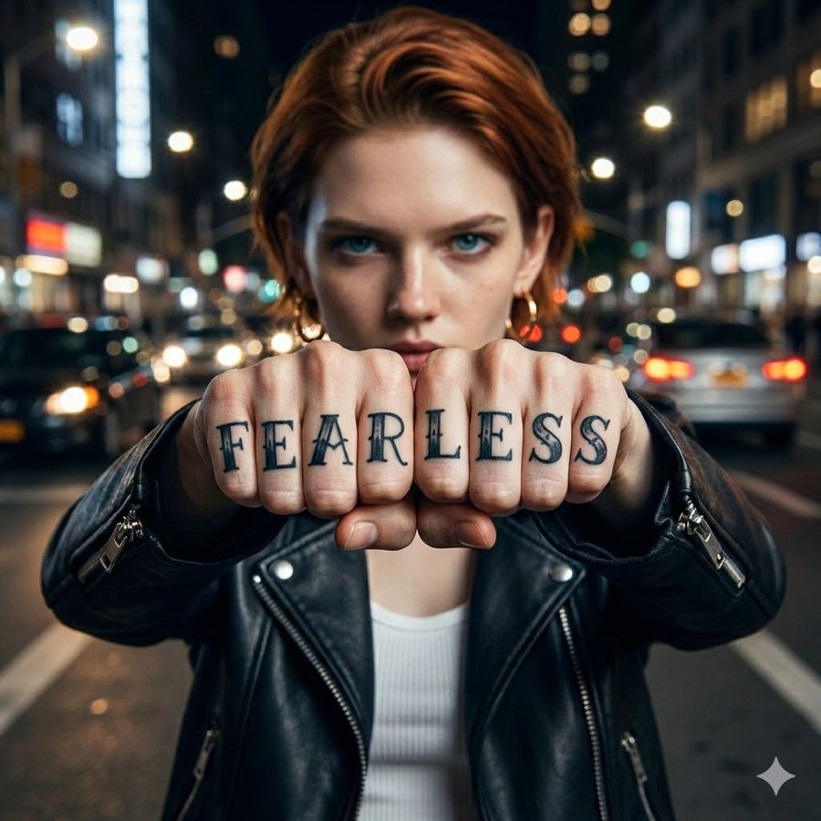 Hyper-realistic Portrait of a Woman Standing Close to Camera, Fists — Nano Banana Pro image prompt example