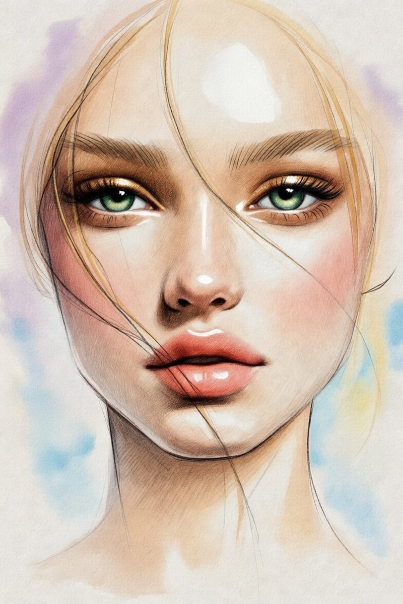 Minimalist Portrait of a Young Woman’S Face in Delicate Pencil Sketch — Nano Banana Pro image prompt example