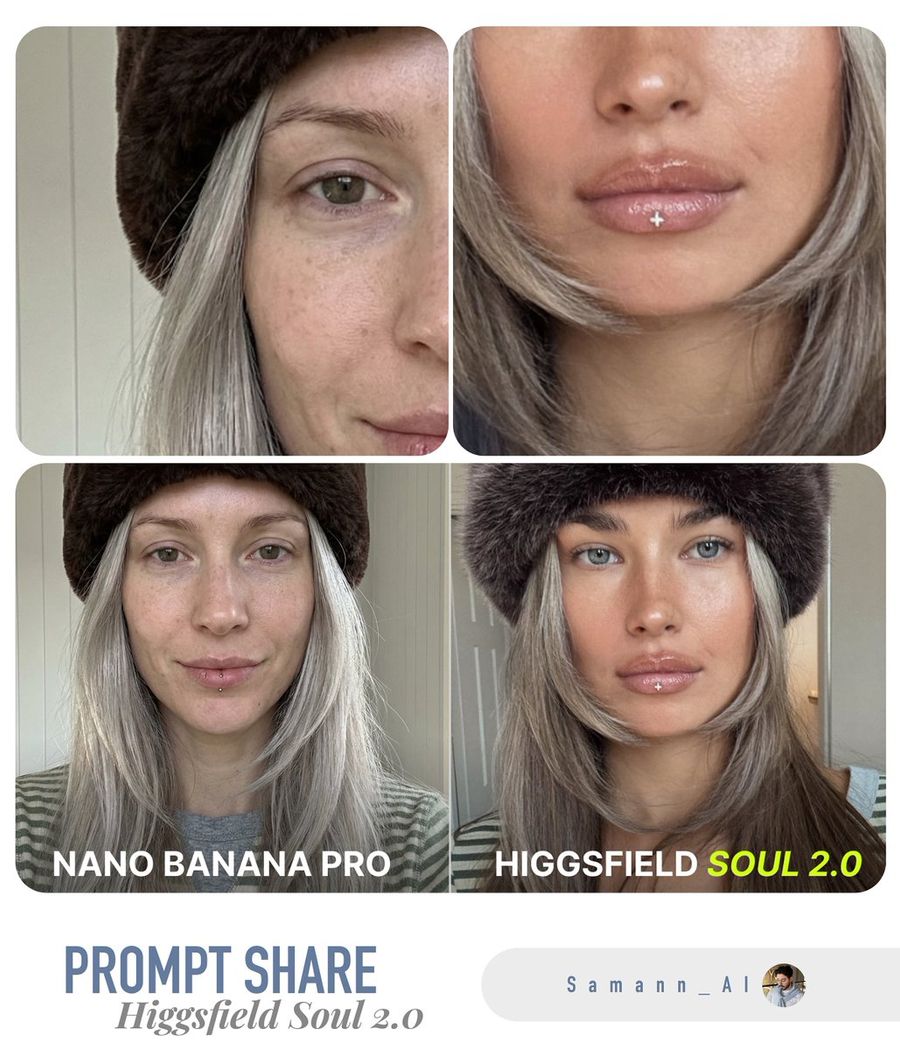 Ultra-realistic Portrait Photo of a Young Woman, Ash-blonde/Silver — Nano Banana Pro image prompt example