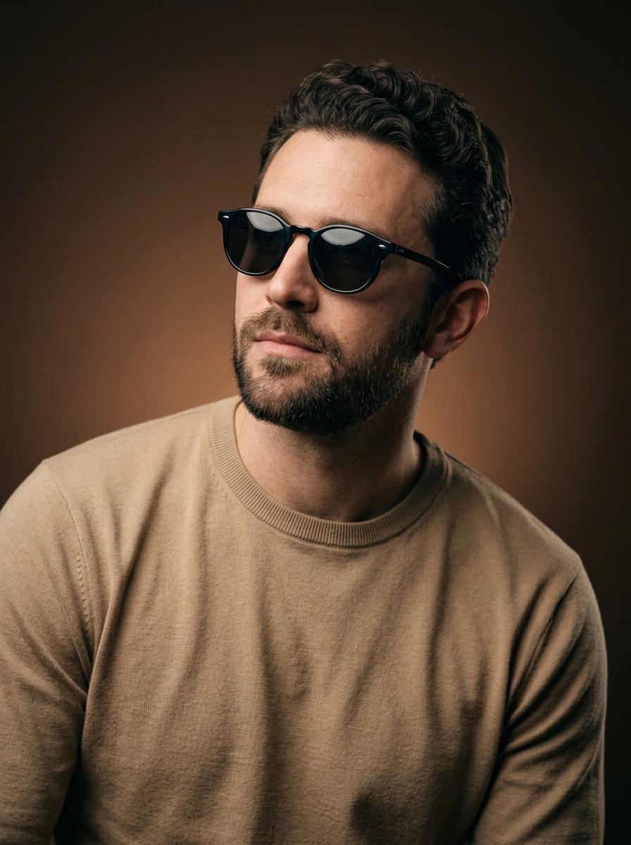 Image of a Stylish Man in a Plain Burnt Orange Crewneck Shirt — Nano Banana Pro image prompt example