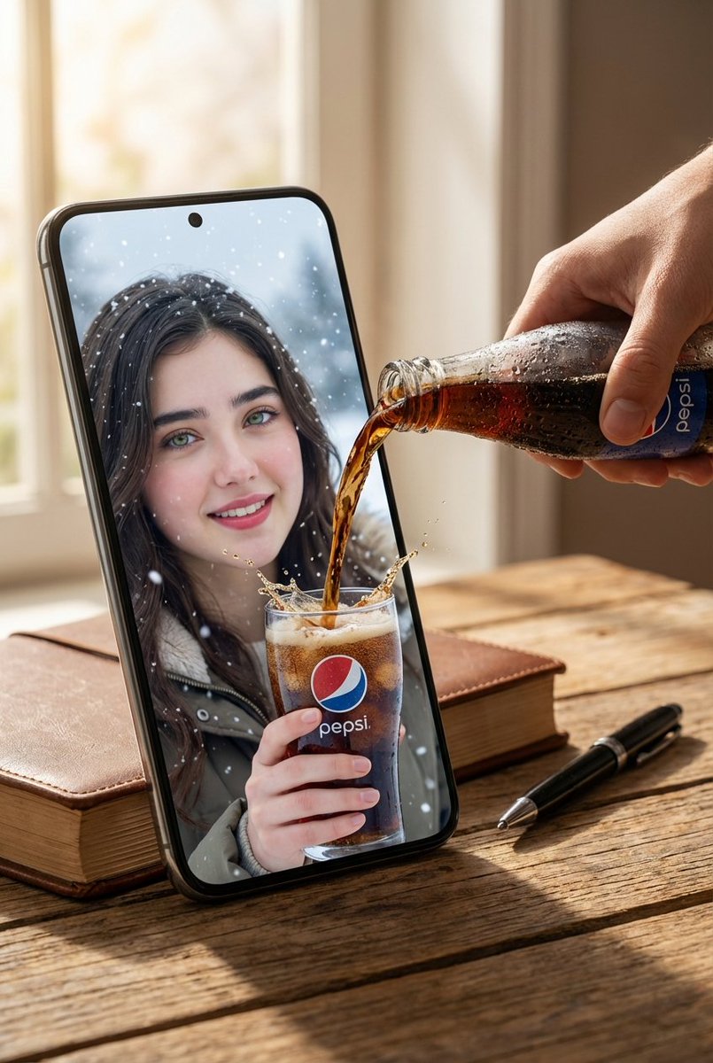 Hyper-realistic Surreal Composite Scene Set on a Wooden Tabletop — Nano Banana Pro image prompt example