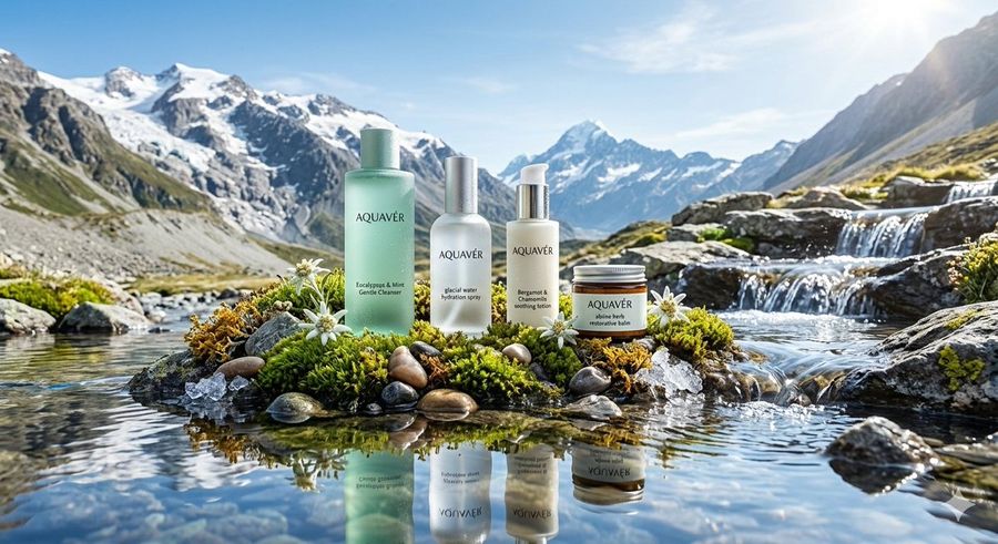 Ultra-luxurious Skincare Product Photography, AQUAVÉR Premium Natural — Nano Banana Pro image prompt example